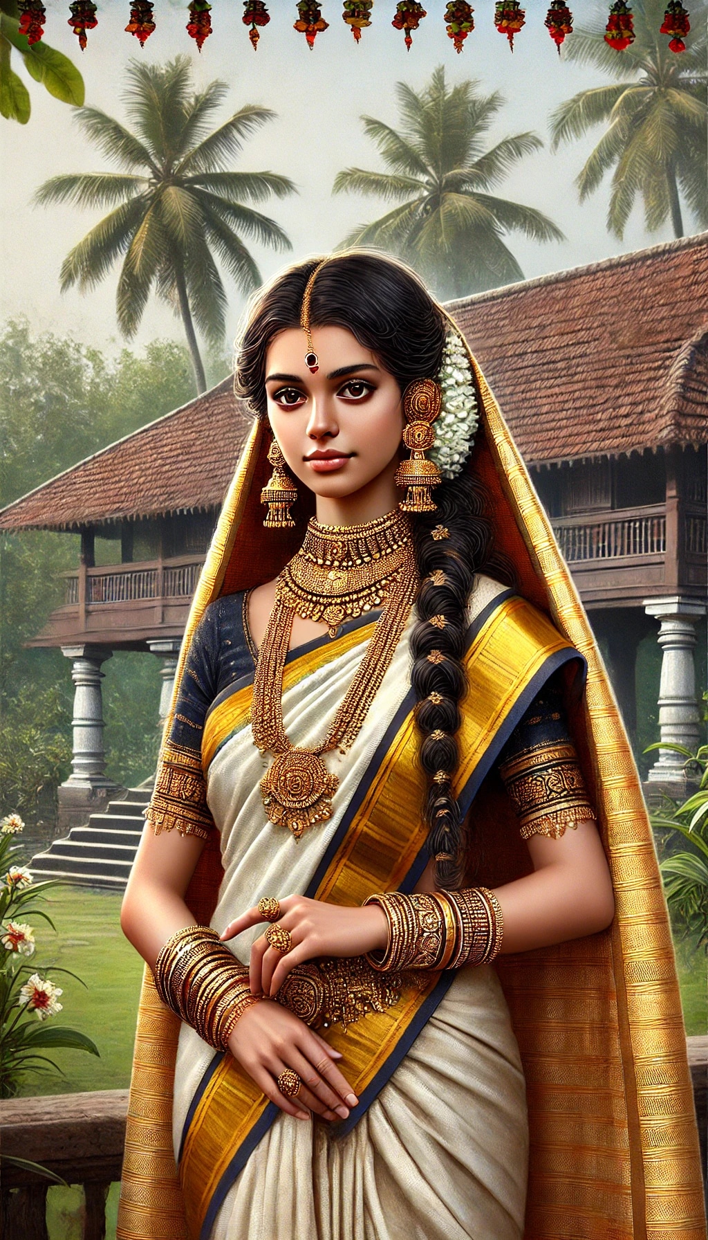 AI-generated image of Kerala's Nair woman